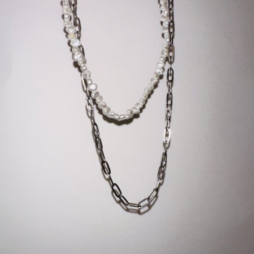 Double chain & pearls