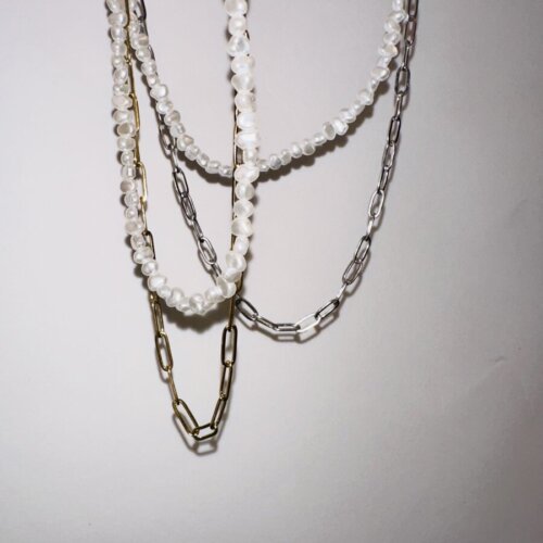 Double chain & pearls